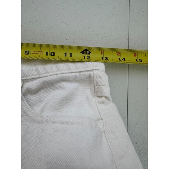 Vintage Guess Jeans Womens 28x33 White High Rise Tapered Leg USA Cotton 90s Y2K - Picture 4 of 10